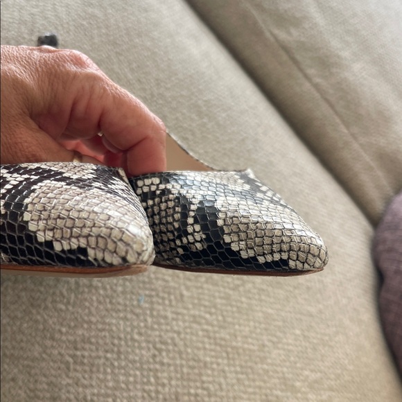 Sophia Webster Black & White Snakeskin Pointed Flats - Picture 8 of 8